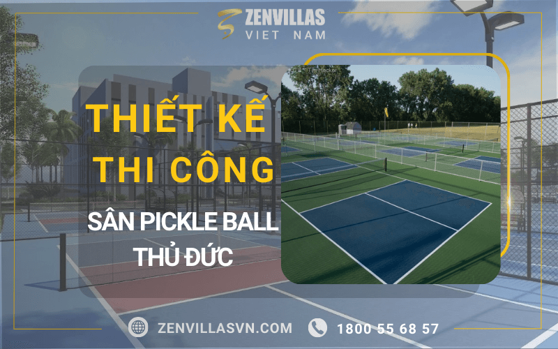 Hình 1: Thiết kế thi công sân pickleball Thủ Đức