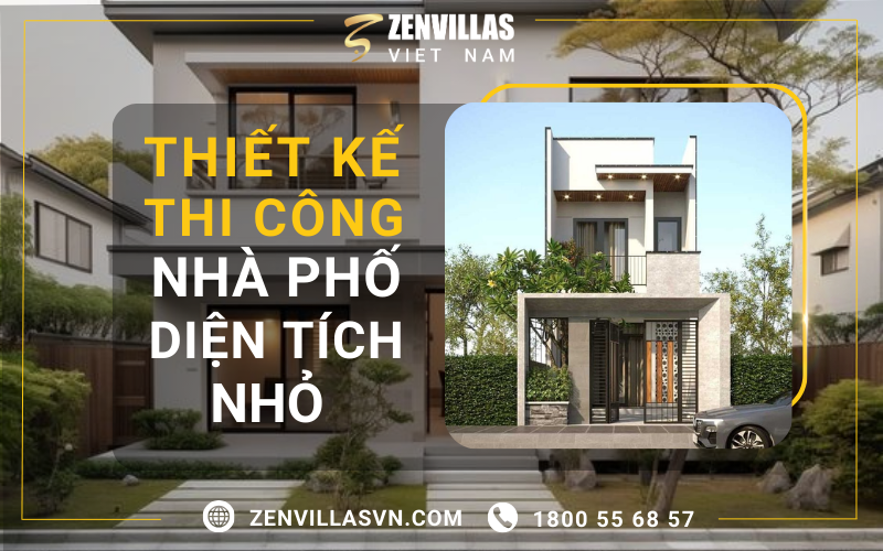 Hình 1: Thiết Kế Thi Công Nhà Phố Diện Tích Nhỏ