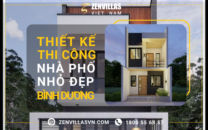 Thiết Kế Thi Công Nhà Phố Nhỏ Đẹp Bình Dương-Chỉ Từ 3T5/1M2