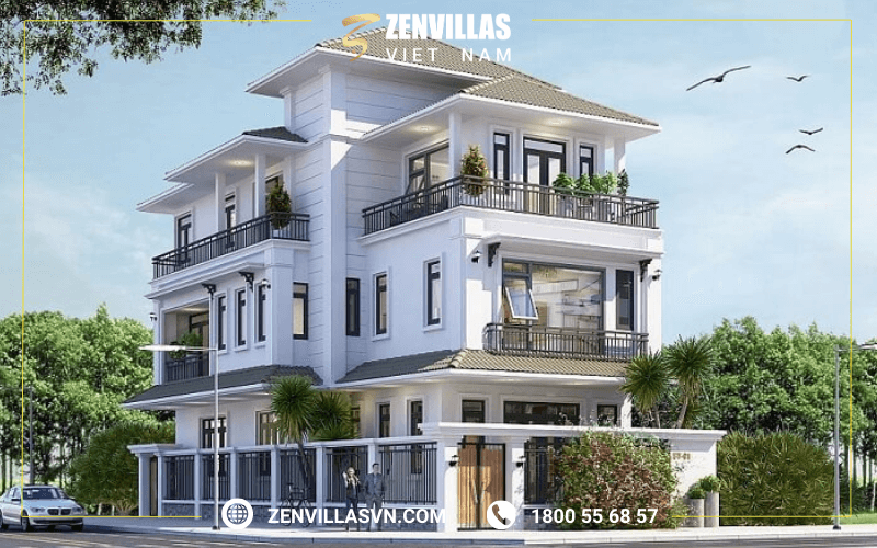 Hình 2: Dịch vụ thiết kế thi công nhà góc 2 mặt tiền