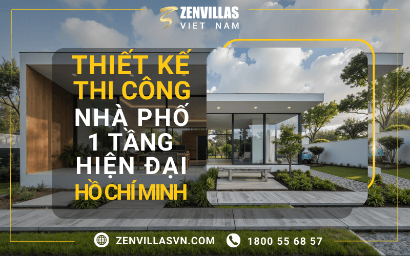Thiết Kế Thi Công Nhà Phố 1 Tầng Hiện Đại Hồ Chí Minh-Tiện Nghi Hiện Đại